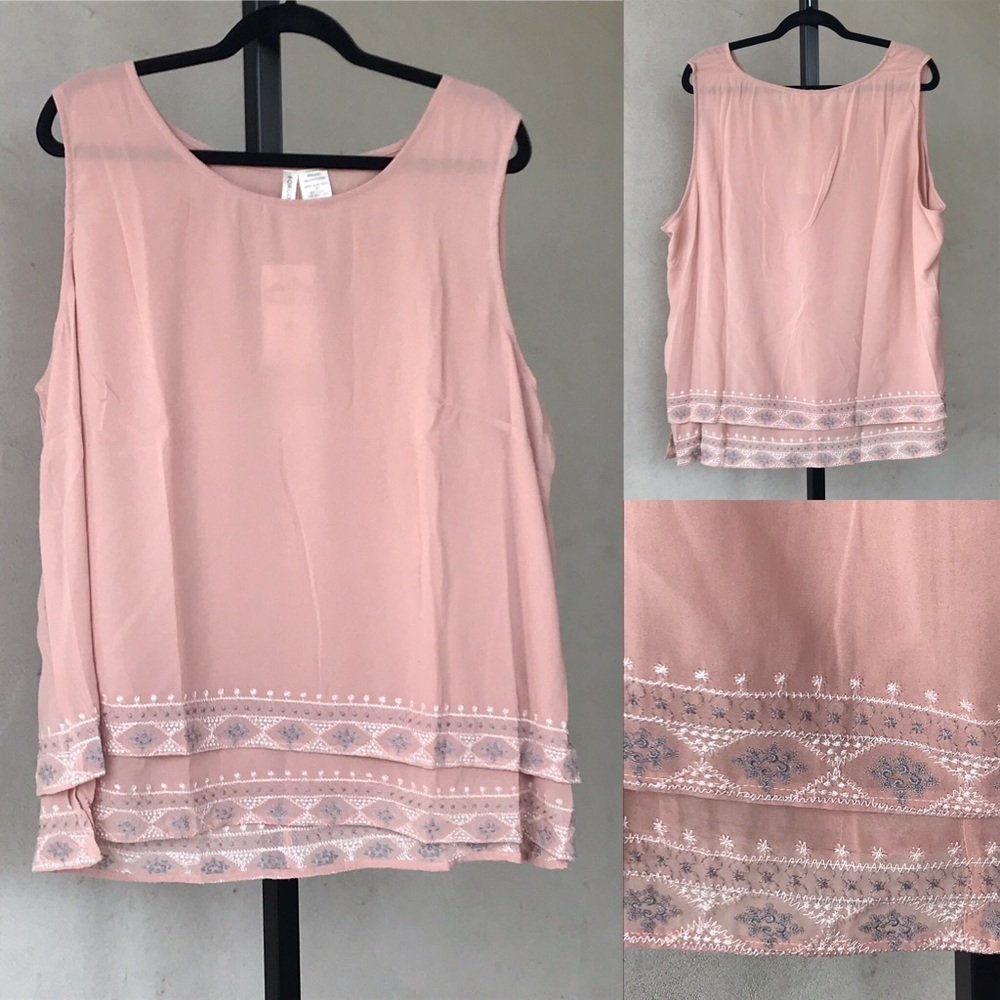 Double layered pink tank
